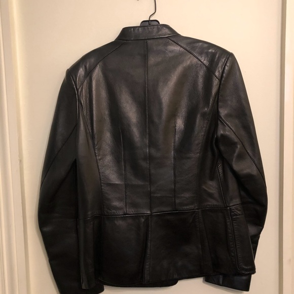 Bally Leather 3/4 Length Black Leather Coat - Picture 2 of 8